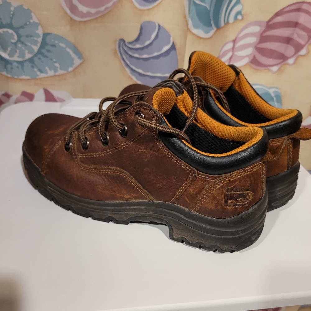 EUC Women's Timberland Pro Titan Toe Brown Boots Size 8.5 - Picture 8 of 11